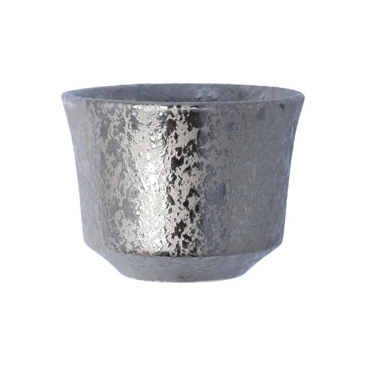 Soukyu Kiln Kutani Silver Pattern Ginsai Sakazuki Sake Cup