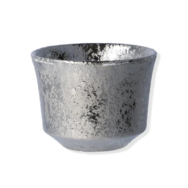 Soukyu Kiln Kutani Silver Pattern Ginsai Sakazuki Sake Cup